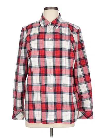Pre-owned Talbots Outlet Long Sleeve Button Down Shirt In Red