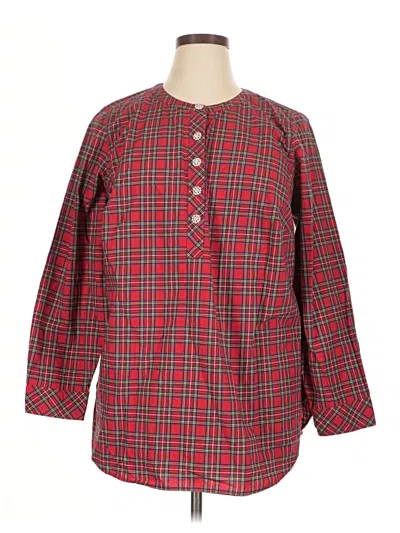 Pre-owned Talbots Outlet Long Sleeve Button Down Shirt In Red