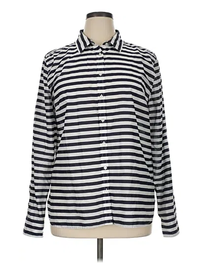 Pre-owned Talbots Outlet Long Sleeve Button Down Shirt In Silver