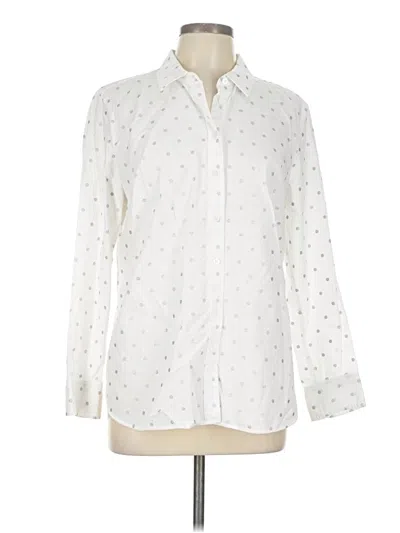 Pre-owned Talbots Outlet Long Sleeve Button Down Shirt In White