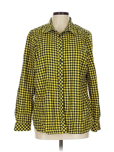 Pre-owned Talbots Outlet Long Sleeve Button Down Shirt In Yellow