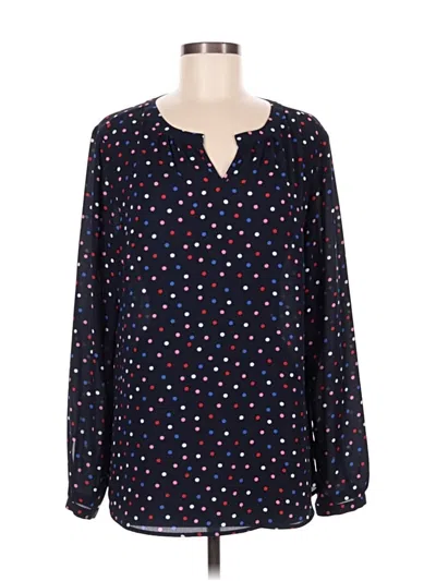 Pre-owned Talbots Outlet Long Sleeve Henley Shirt In Blue