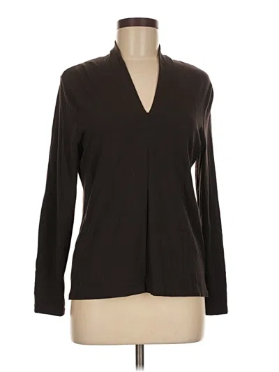 Pre-owned Talbots Outlet Long Sleeve Polo Shirt In Brown