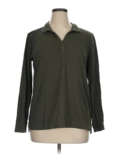 Pre-owned Talbots Outlet Long Sleeve Polo Shirt In Green
