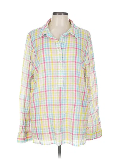 Pre-owned Talbots Outlet Long Sleeve Polo Shirt In Yellow