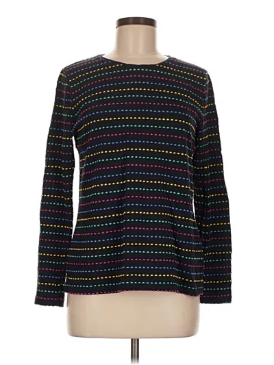 Pre-owned Talbots Outlet Long Sleeve Top Black Boatneck Tops