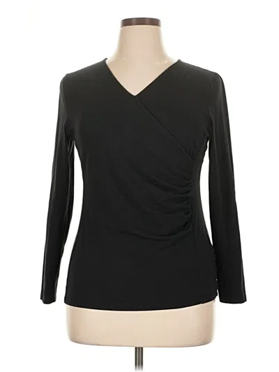Pre-owned Talbots Outlet Long Sleeve Top Black V-neck Tops