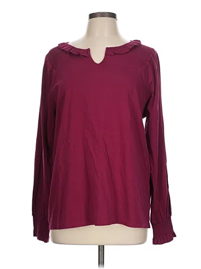 Talbots Outlet Long Sleeve Top Burgundy Cowl Neck Tops