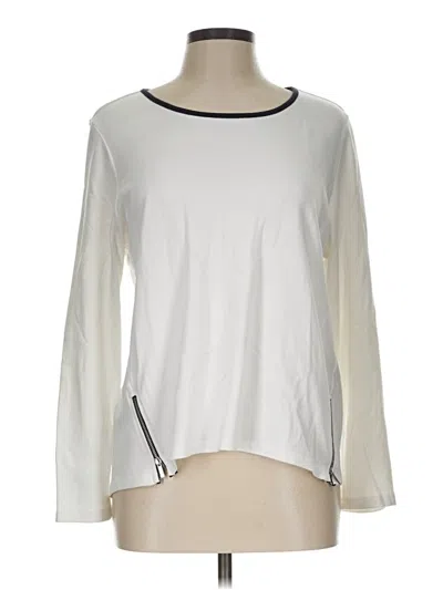 Pre-owned Talbots Outlet Long Sleeve Top Ivory Boatneck Tops