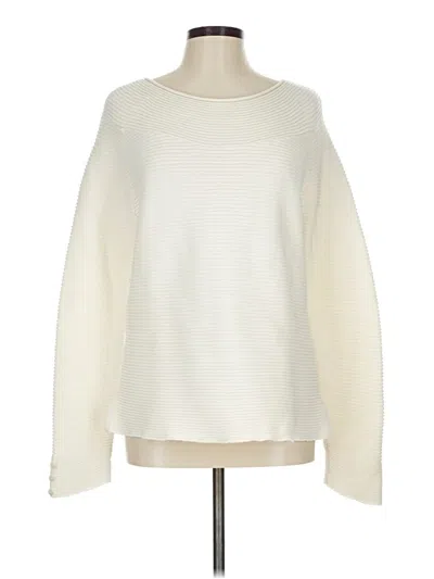 Pre-owned Talbots Outlet Long Sleeve Top Ivory Boatneck Tops In White