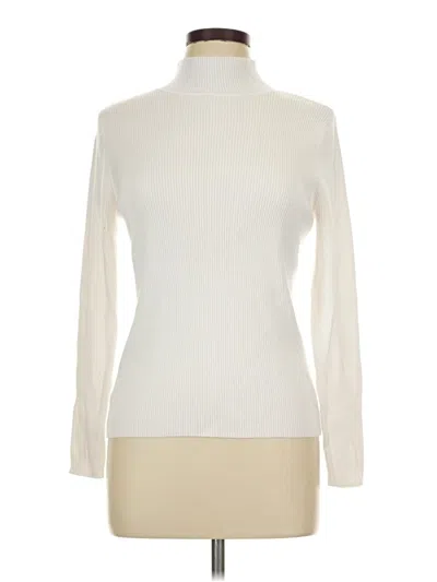 Pre-owned Talbots Outlet Long Sleeve Top Ivory Turtleneck Tops