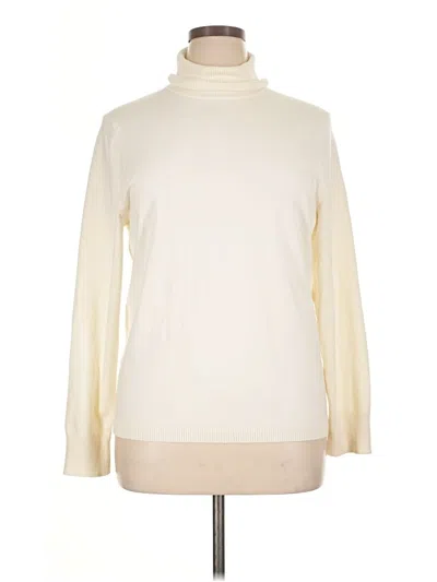 Pre-owned Talbots Outlet Long Sleeve Top Ivory Turtleneck Tops