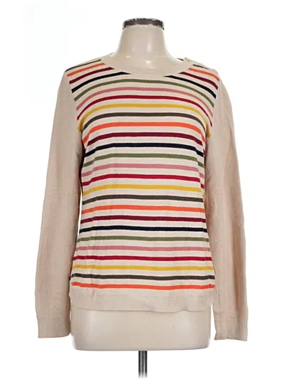 Pre-owned Talbots Outlet Long Sleeve Top Tan Crew Neck Tops In Brown