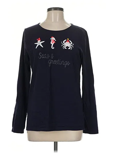 Pre-owned Talbots Outlet Long Sleeve T-shirt In Blue