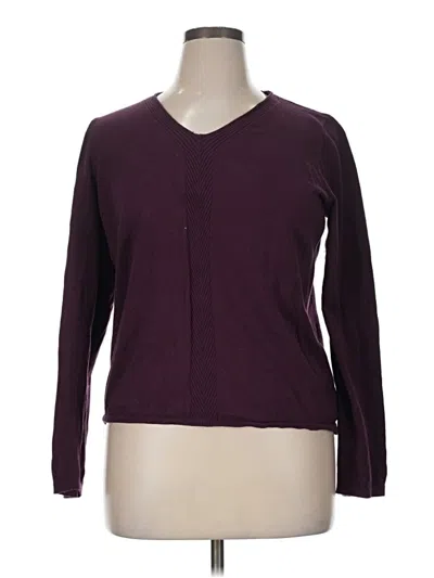 Pre-owned Talbots Outlet Long Sleeve T-shirt In Burgundy