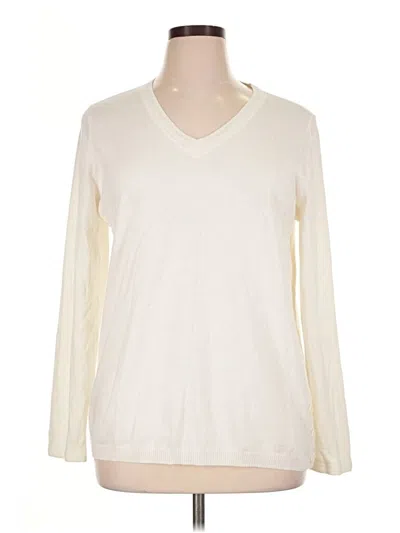 Pre-owned Talbots Outlet Long Sleeve T-shirt In Ivory