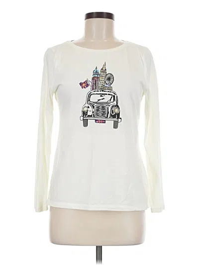 Pre-owned Talbots Outlet Long Sleeve T-shirt In Ivory
