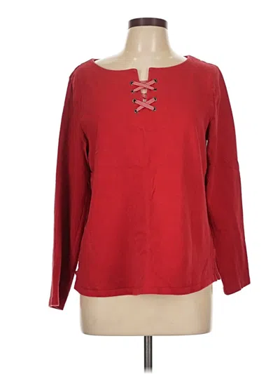 Pre-owned Talbots Outlet Long Sleeve T-shirt In Red