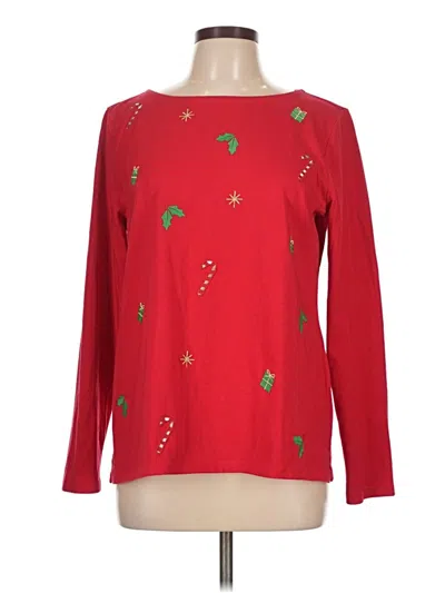 Pre-owned Talbots Outlet Long Sleeve T-shirt In Red