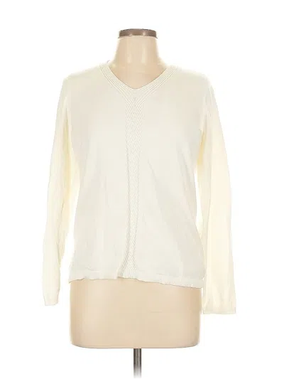 Pre-owned Talbots Outlet Pullover Sweater In White