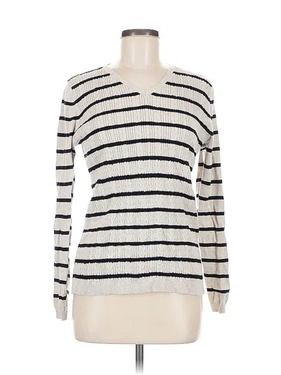 Pre-owned Talbots Outlet Pullover Sweater In White