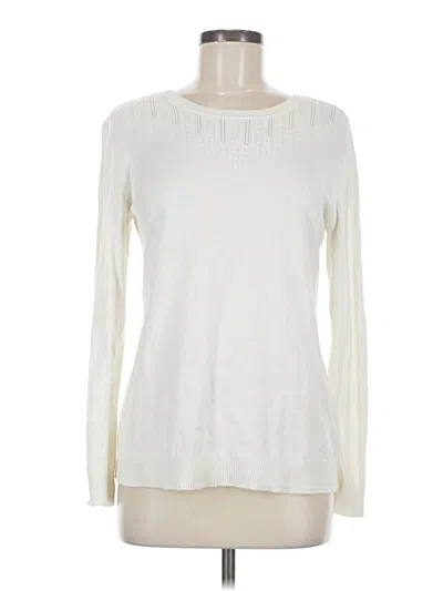 Pre-owned Talbots Outlet Pullover Sweater In White