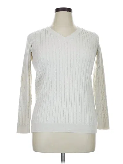 Pre-owned Talbots Outlet Pullover Sweater In White