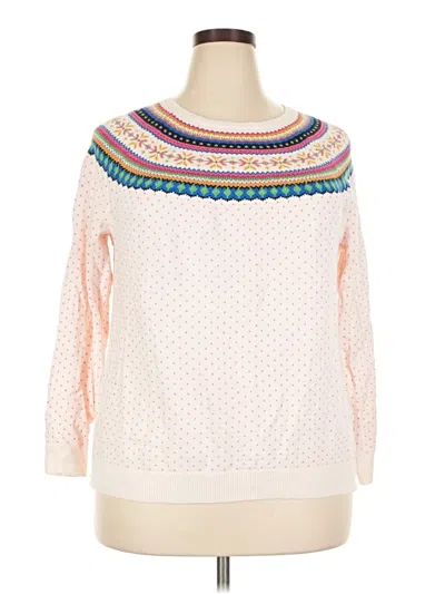 Pre-owned Talbots Outlet Pullover Sweater In White