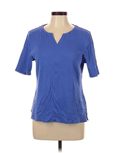 Pre-owned Talbots Outlet Short Sleeve Blouse In Blue
