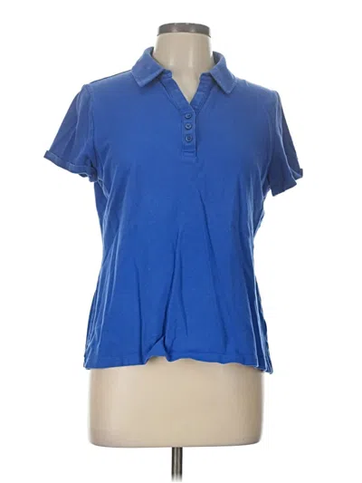 Pre-owned Talbots Outlet Short Sleeve Blouse In Blue