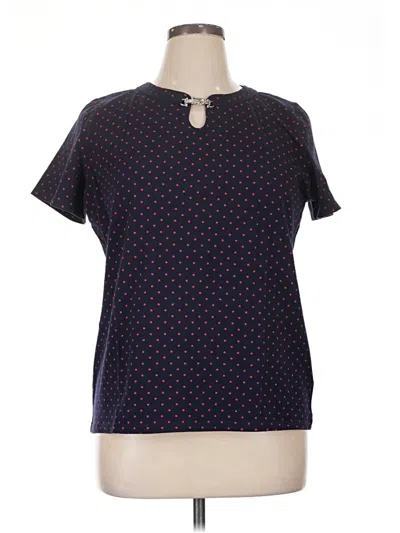 Pre-owned Talbots Outlet Short Sleeve Blouse In Blue
