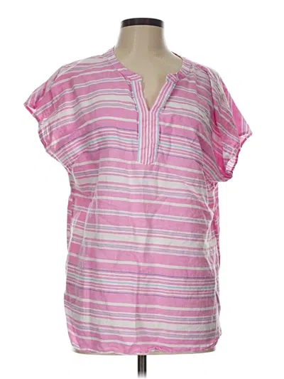Pre-owned Talbots Outlet Short Sleeve Blouse In Pink