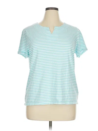 Pre-owned Talbots Outlet Short Sleeve Henley Shirt In Blue