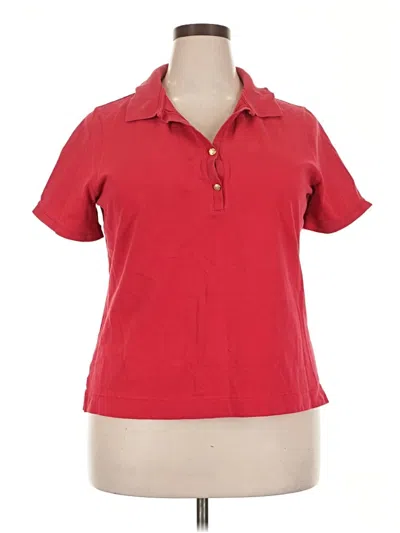 Pre-owned Talbots Outlet Short Sleeve Polo Shirt In Red