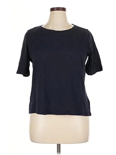 Pre-owned Talbots Outlet Short Sleeve Top Black Crew Neck Tops