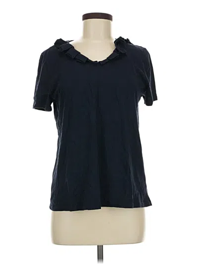 Pre-owned Talbots Outlet Short Sleeve Top Black Keyhole Neckline Tops