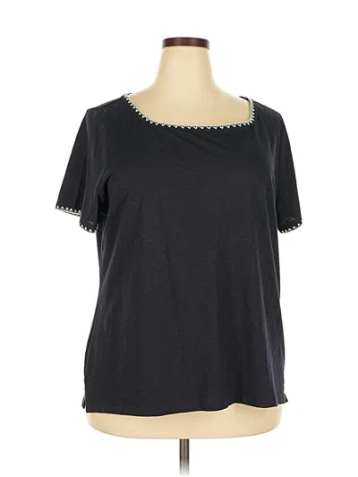 Pre-owned Talbots Outlet Short Sleeve Top Black Scoop Neck Tops