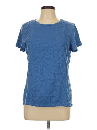 Pre-owned Talbots Outlet Short Sleeve Top Blue Crew Neck Tops