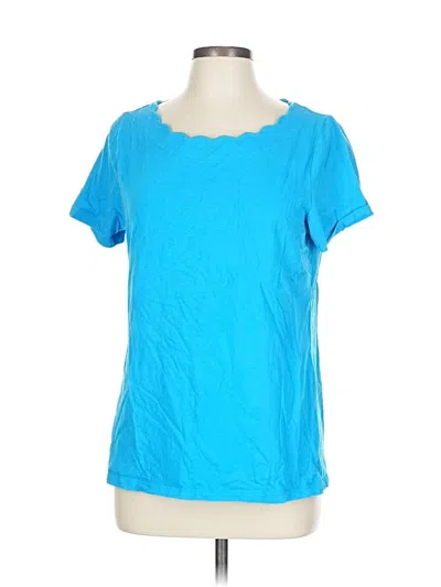 Pre-owned Talbots Outlet Short Sleeve Top Blue Scoop Neck Tops