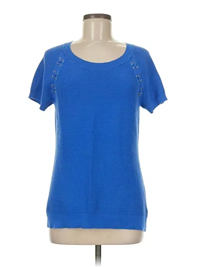 Pre-owned Talbots Outlet Short Sleeve Top Blue Scoop Neck Tops