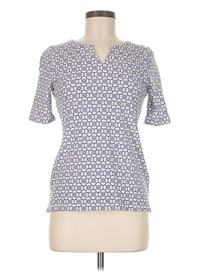 Pre-owned Talbots Outlet Short Sleeve Top Blue V-neck Tops
