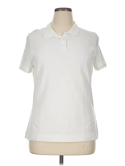 Pre-owned Talbots Outlet Short Sleeve Top Ivory Collared Neckline Tops In White