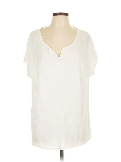 Pre-owned Talbots Outlet Short Sleeve Top Ivory V Neck Tops In White