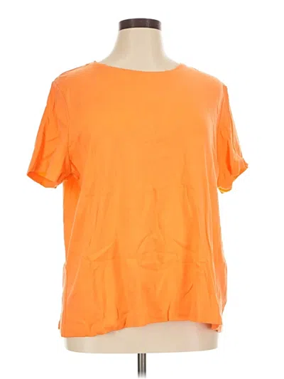 Pre-owned Talbots Outlet Short Sleeve Top Orange Crew Neck Tops