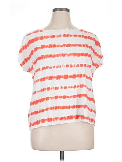 Pre-owned Talbots Outlet Short Sleeve Top Orange Square Neckline Tops