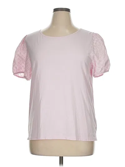 Pre-owned Talbots Outlet Short Sleeve Top Pink Crew Neck Tops