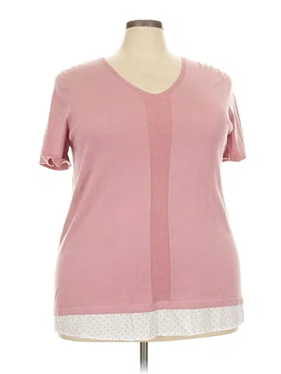 Pre-owned Talbots Outlet Short Sleeve Top Pink V Neck Tops