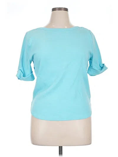Pre-owned Talbots Outlet Short Sleeve Top Teal Boatneck Tops
