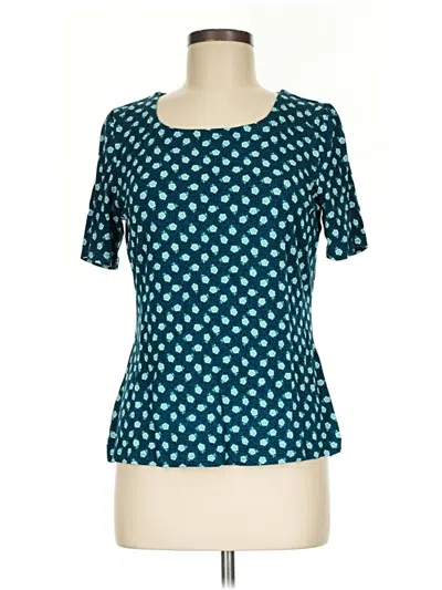 Pre-owned Talbots Outlet Short Sleeve Top Teal Square Neckline Tops