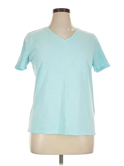 Pre-owned Talbots Outlet Short Sleeve Top Teal V-neck Tops